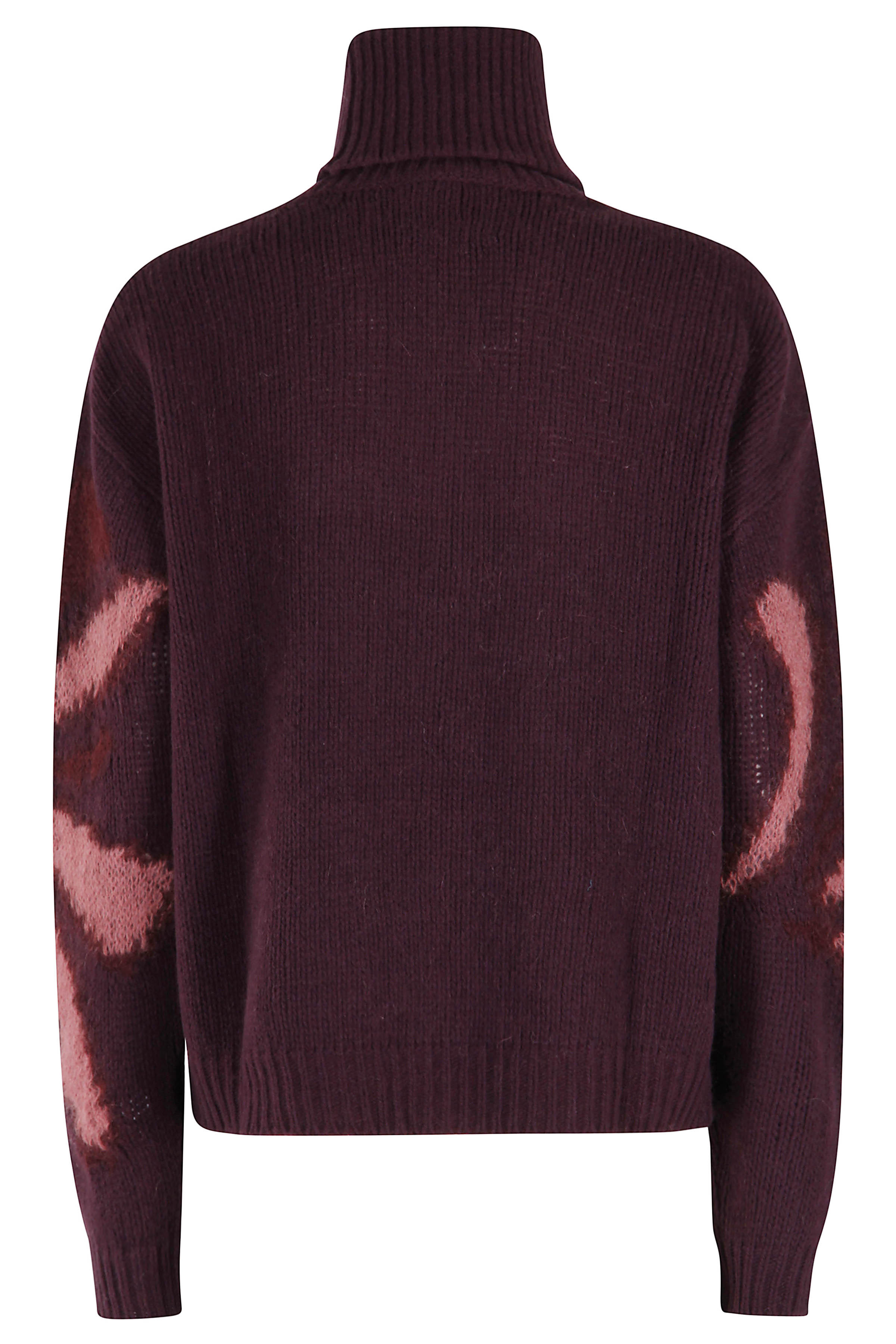 Roberto Collina Dolcevita Intarsio Fiore In Burgundy