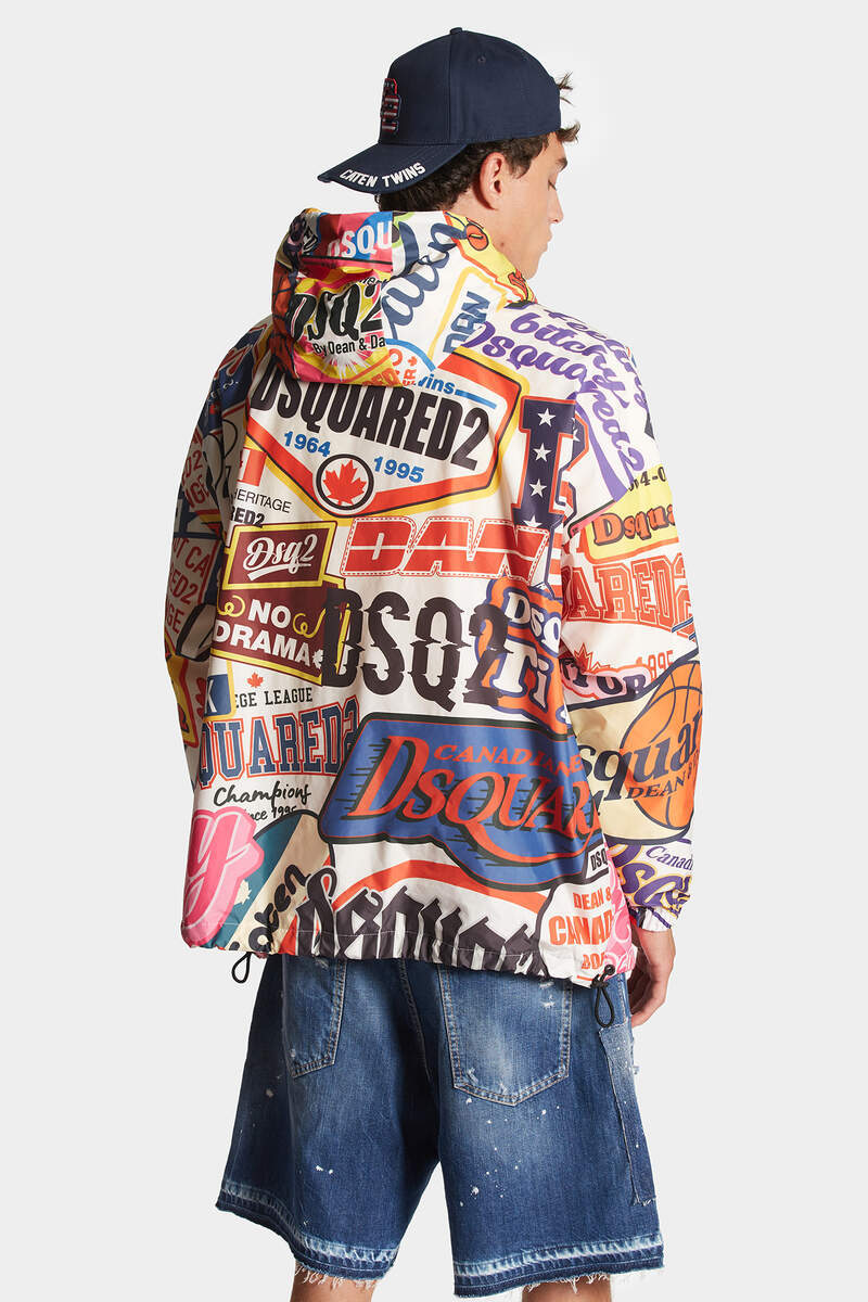 Dsquared2 Graphic-print Hooded Jacket In Multicolor