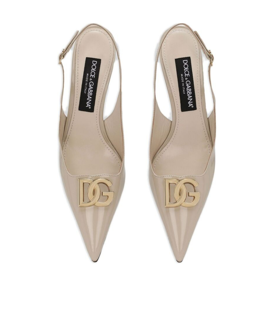 Dolce & Gabbana 60mm Logo-plaque Slingback Pumps In Nude