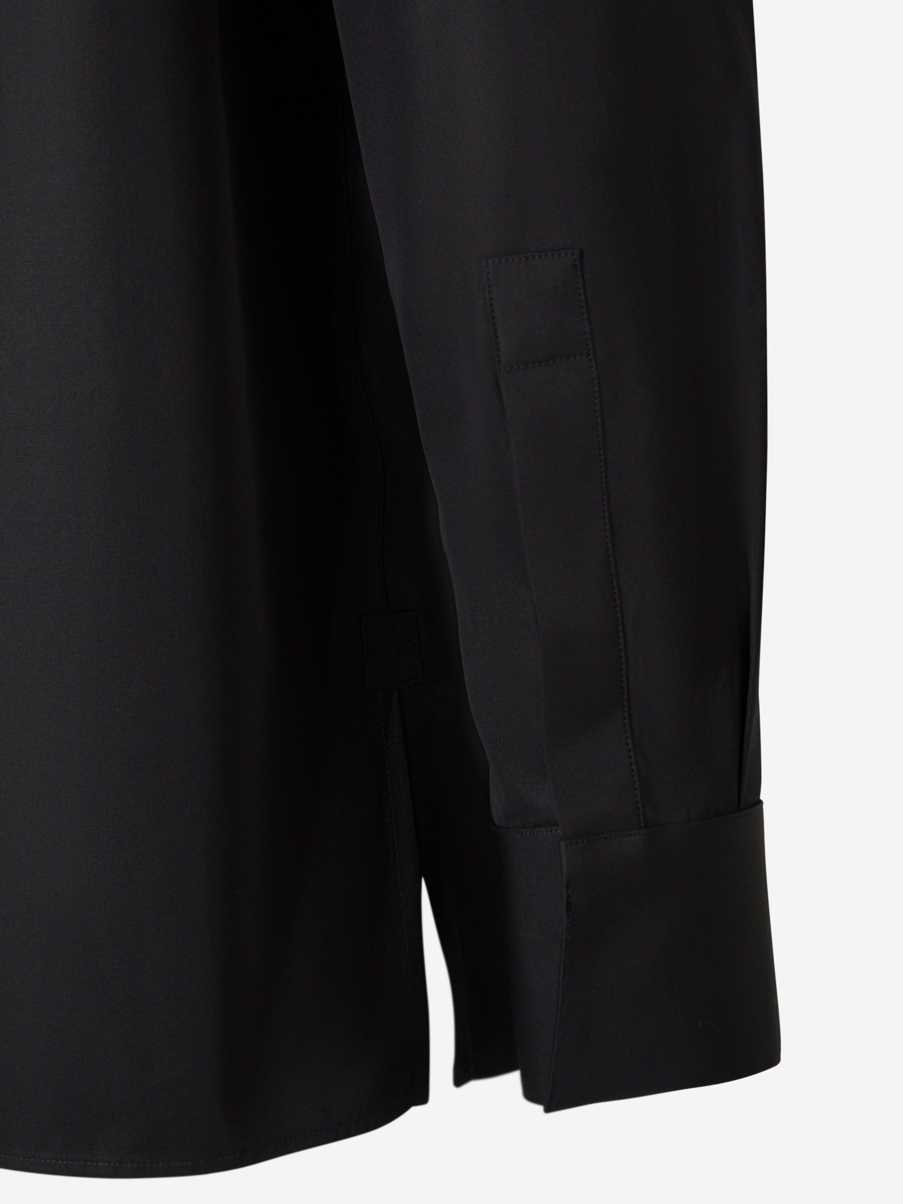 Givenchy Logo Engraved Metal Clip Long-sleeved Shirt In Black