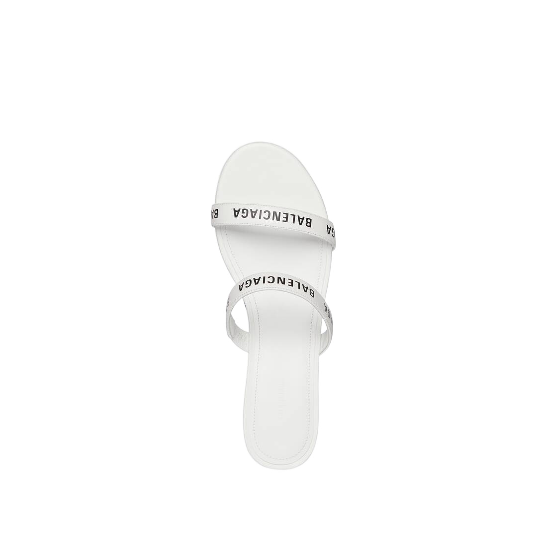 Shop Balenciaga '45mm' Logo-strap Sandals In White/black