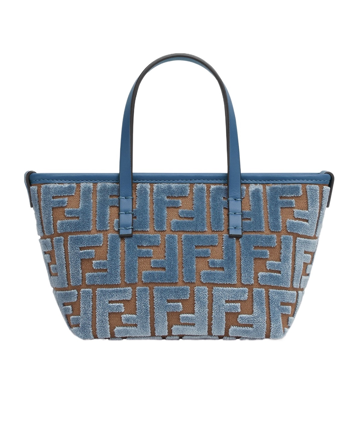 Fendi Women Embroidered Chenille Mini Roll Handbag In Blue
