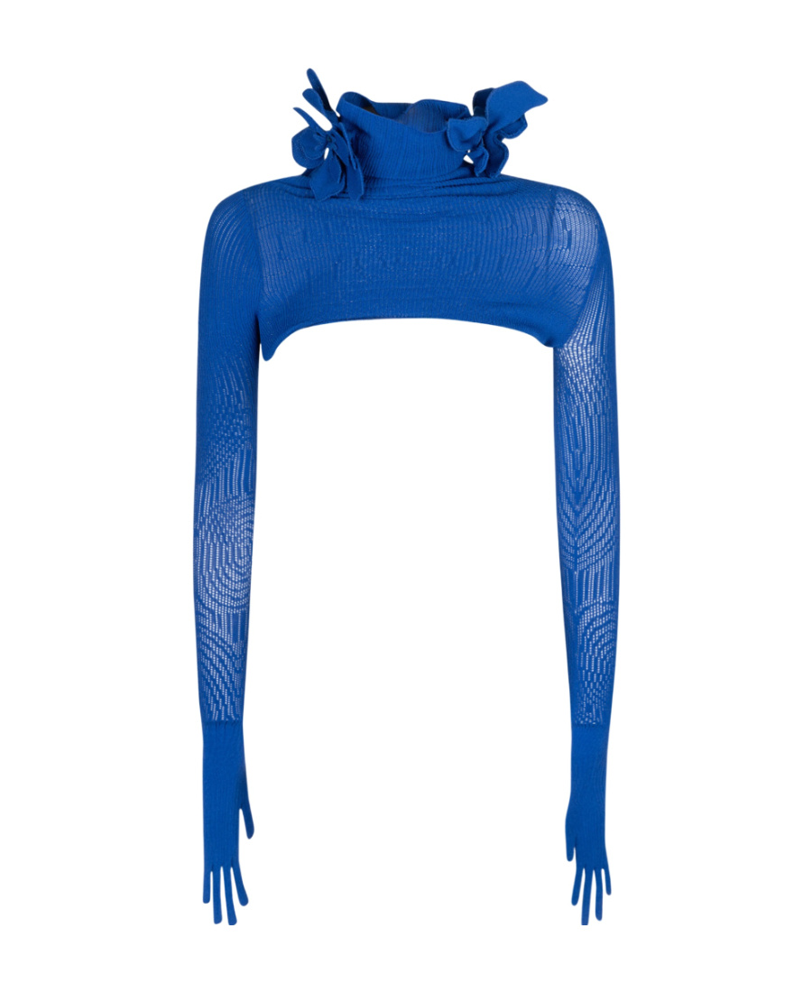 Off-white Rib Long-sleeved Sweater In Blue