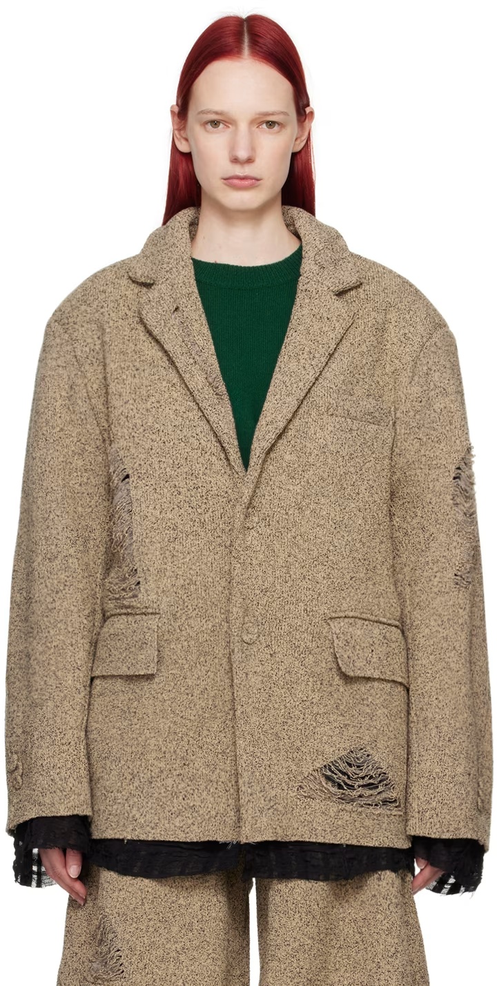 Ader Error Varto Lapel Blazer In Brown