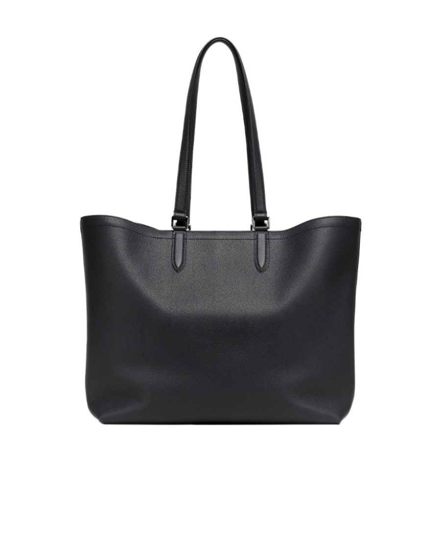 Fendi Roma Logo Embossed Shopper Bag In Black
