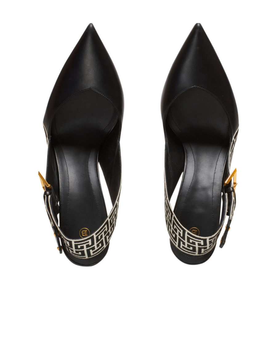 Balmain Ruby Pointed Toe Slingback Pumps In Black