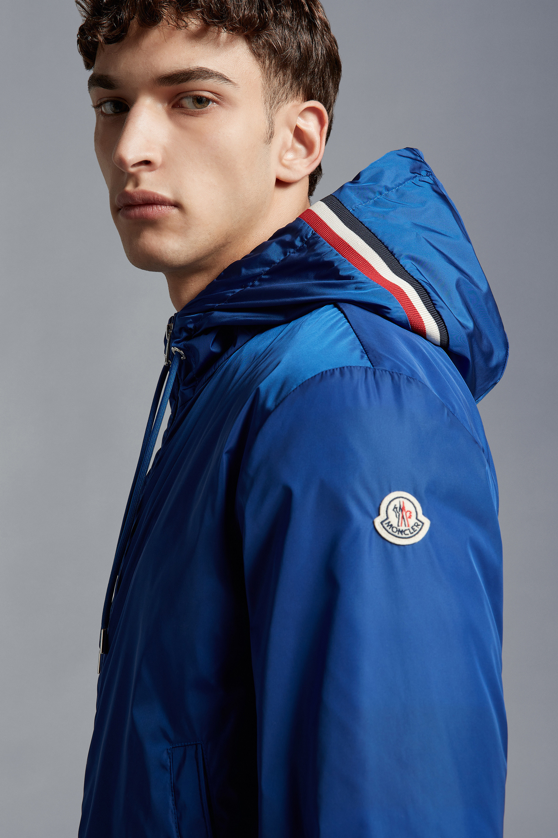 Moncler Zip-fastening Hooded Jacket In Blue