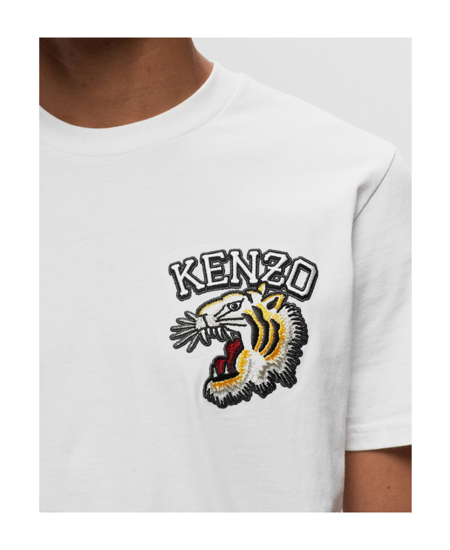 KENZO KENZO LOGO EMBROIDERED CREWNECK T-SHIRT