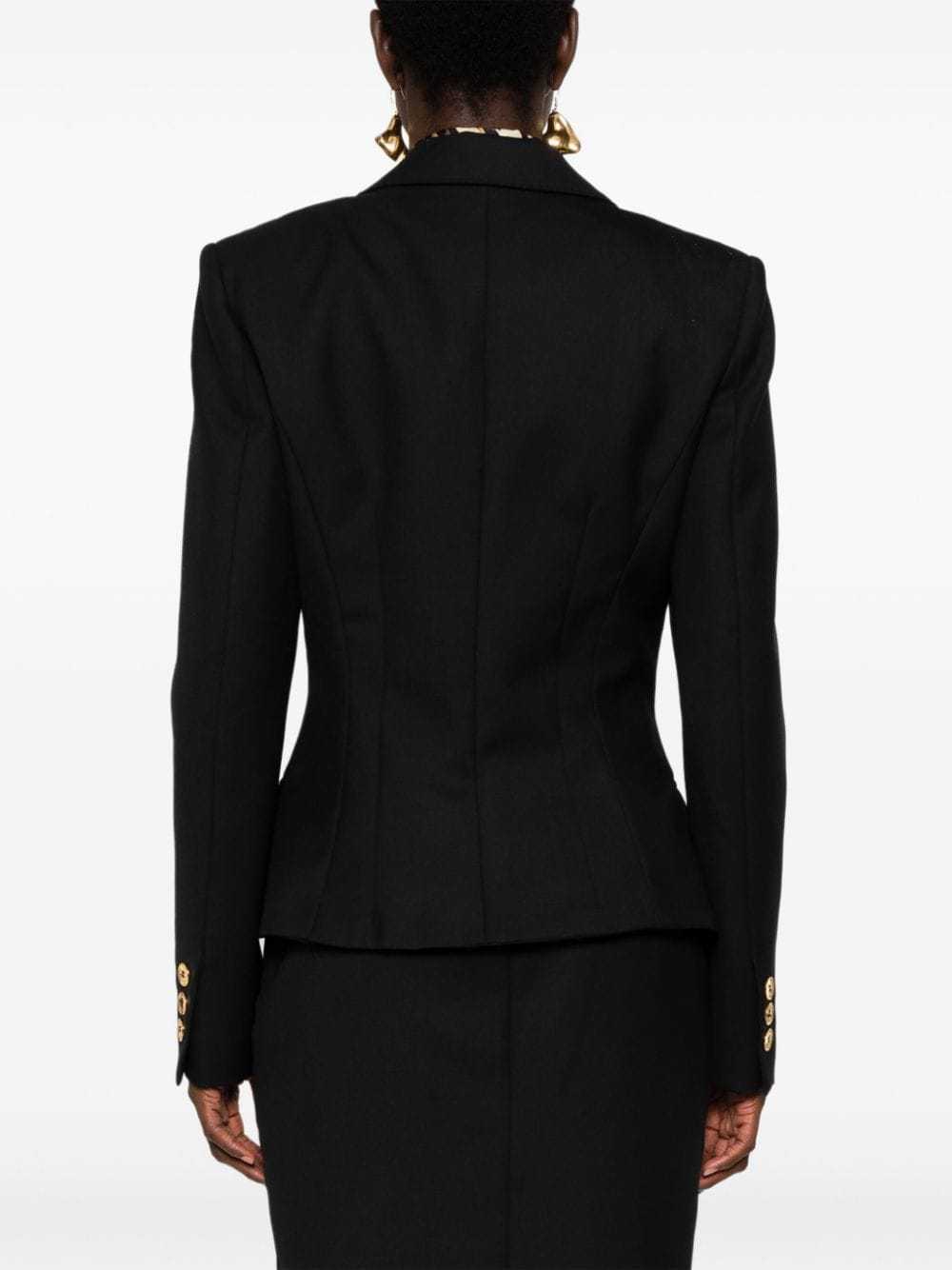 Moschino Blazer Wool Shoulder Pads In Black