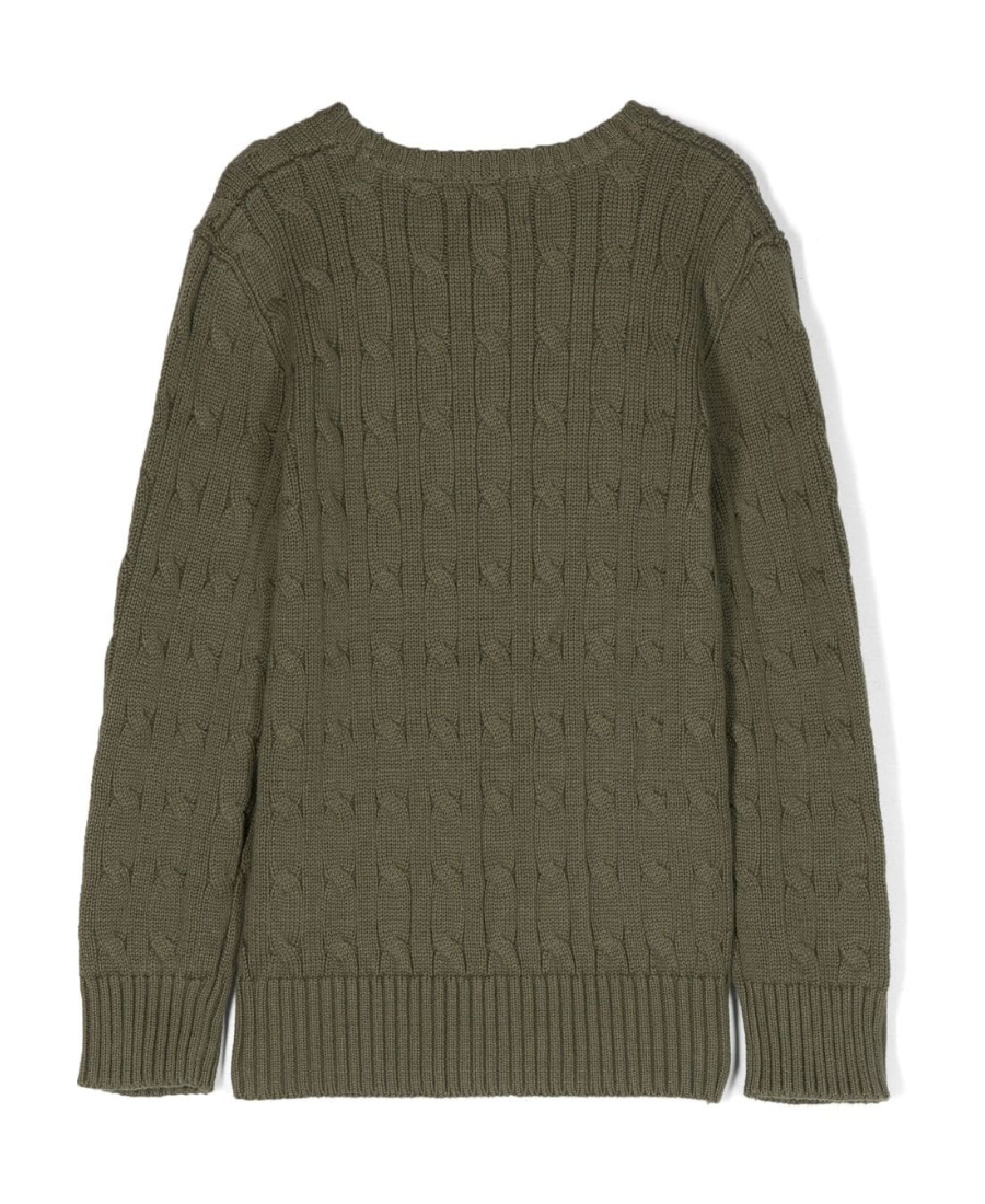 Polo Ralph Lauren Pony-motif Cable-knit Jumper In Green