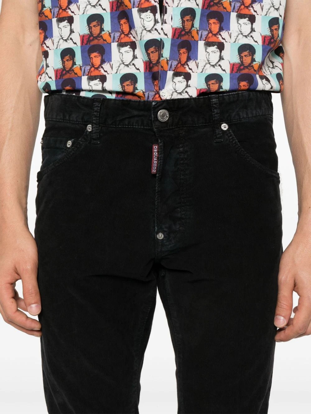 Dsquared2 Cotton Cargo Trouser With Logo Patch In Black