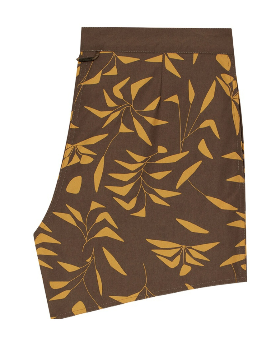 Saint Laurent Sunset-print Swim Shorts In Green