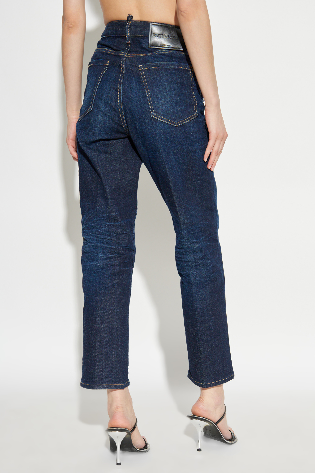 Dsquared2 Belt Loop Denim Trousers In Blue
