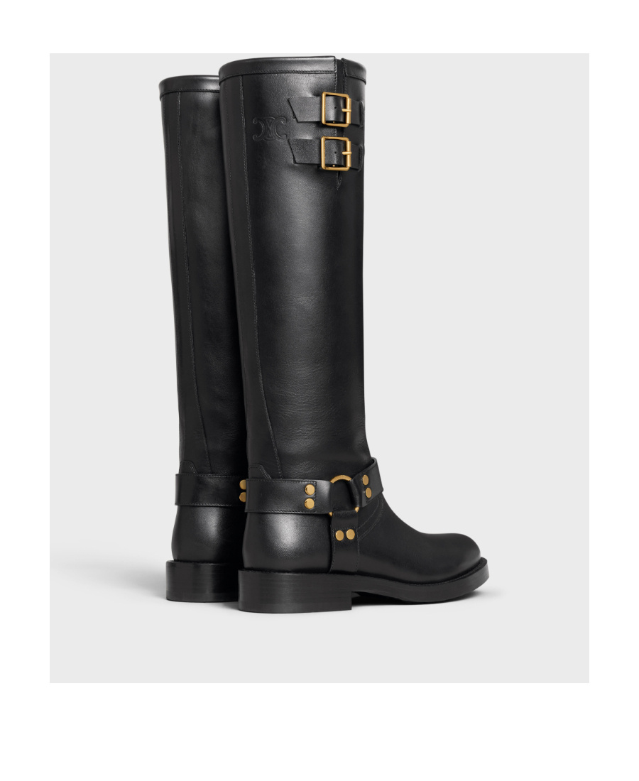 Celine Round-head Boots In Black