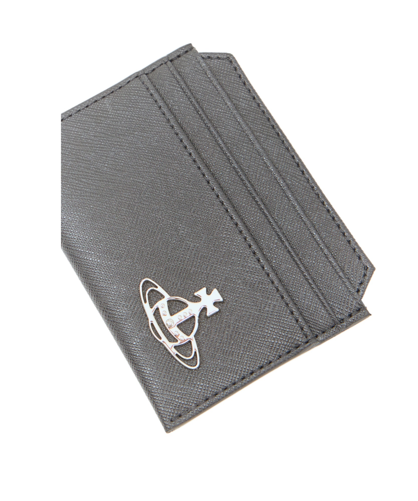 Vivienne Westwood Logo-plaque Cardholder In Gray