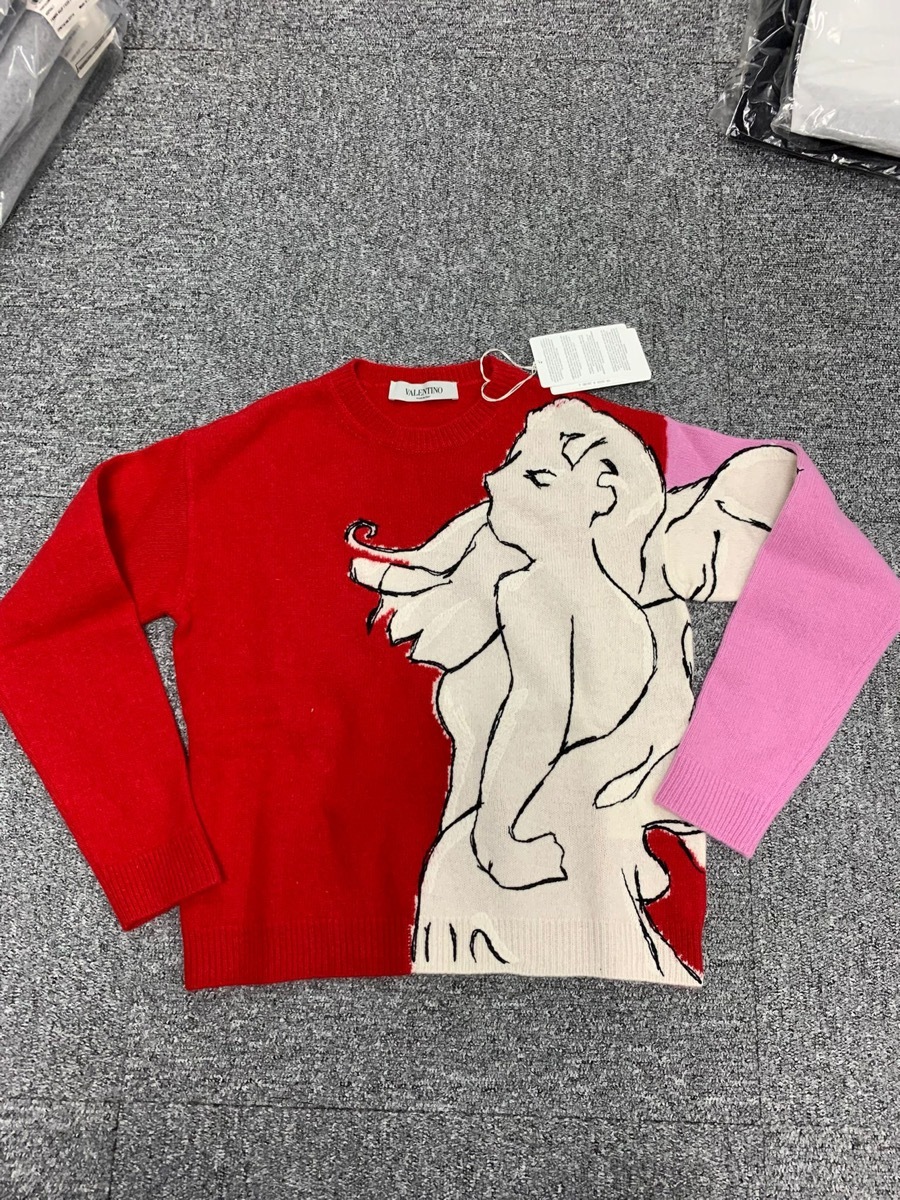 Valentino Color-matching Knitted Pullover In Red