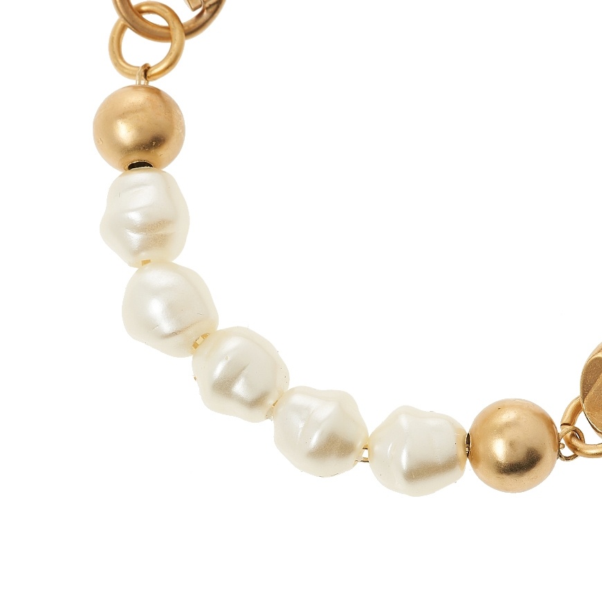 Dolce & Gabbana Logo-plaque Chain-link Bracelet In Yellow