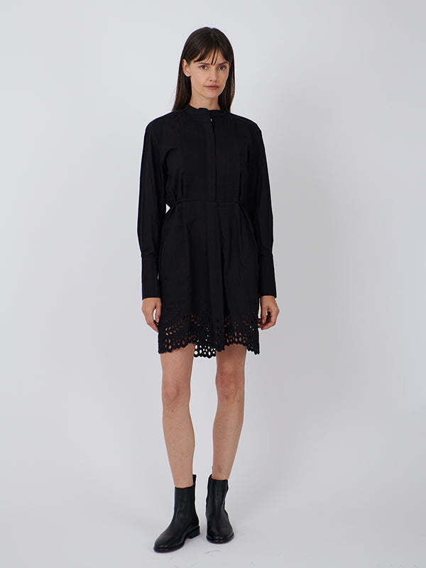 Isabel Marant Étoile Rheana Broderie-anglaise Shirtdress In Black