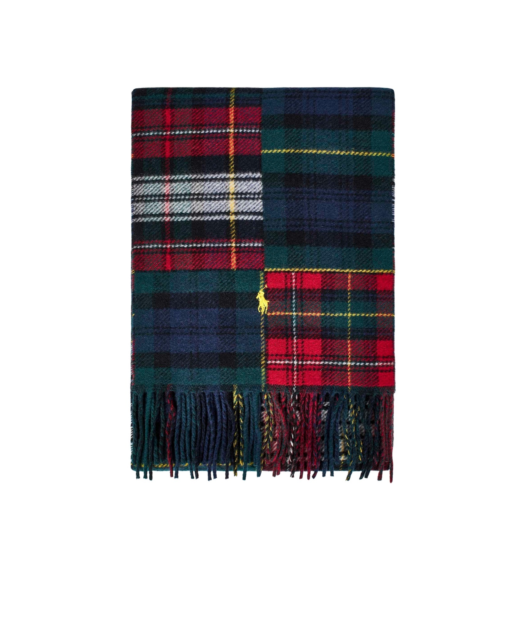 Polo Ralph Lauren Patchwork Scarf In Black