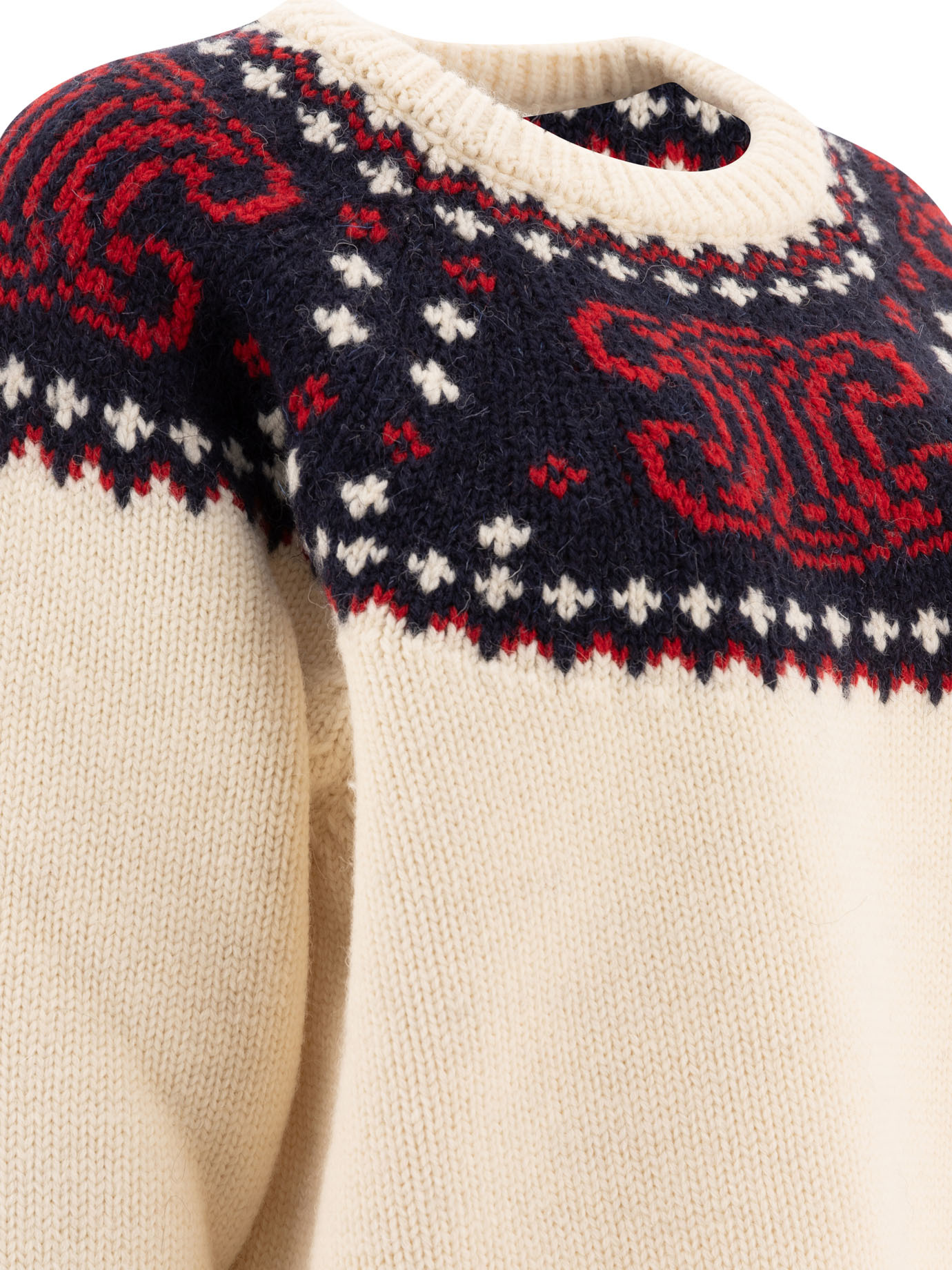 Celine Round-collar And Long-sleeved Sweater In Nude