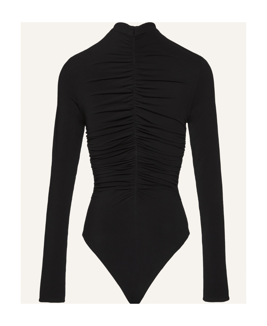 Magda Butrym Gathered High-neck Bodysuit In Black
