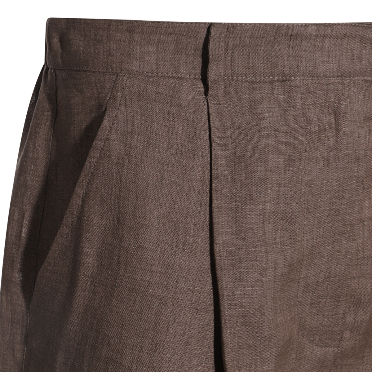 Shop Brunello Cucinelli Linen Shorts In Brown