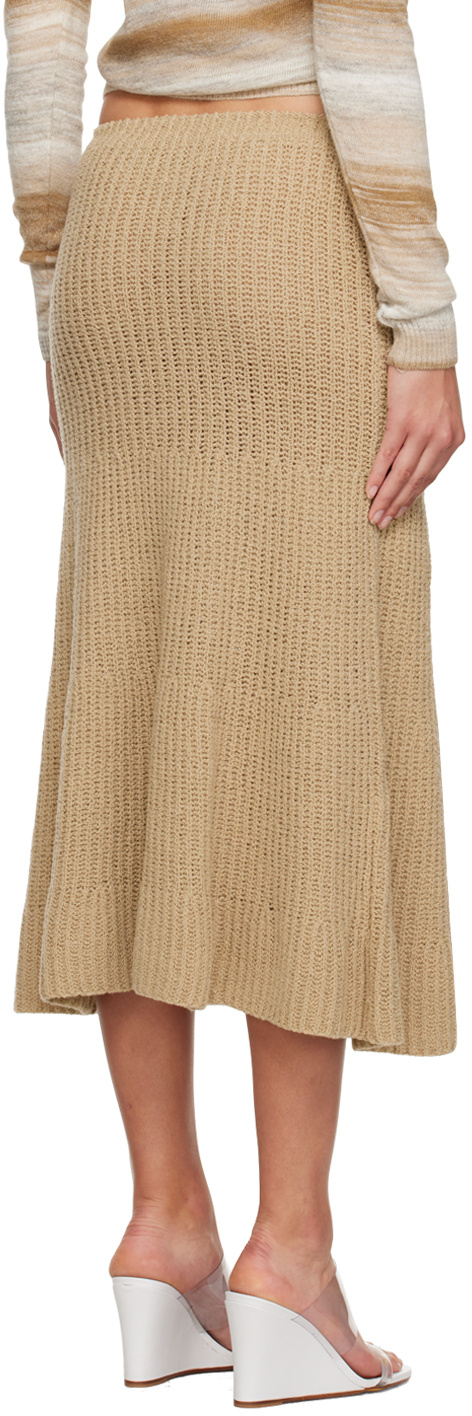 Gimaguas Beige Isola Midi Skirt In Brown