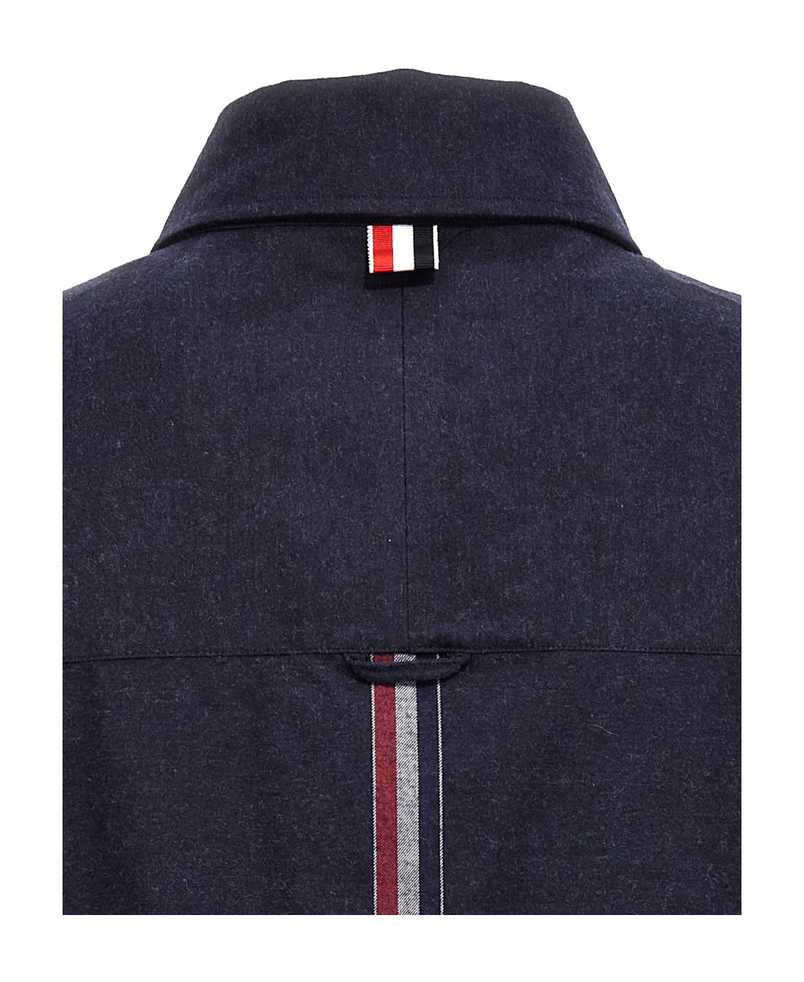 Thom Browne 4-bar Shirt In Light Wool In Black