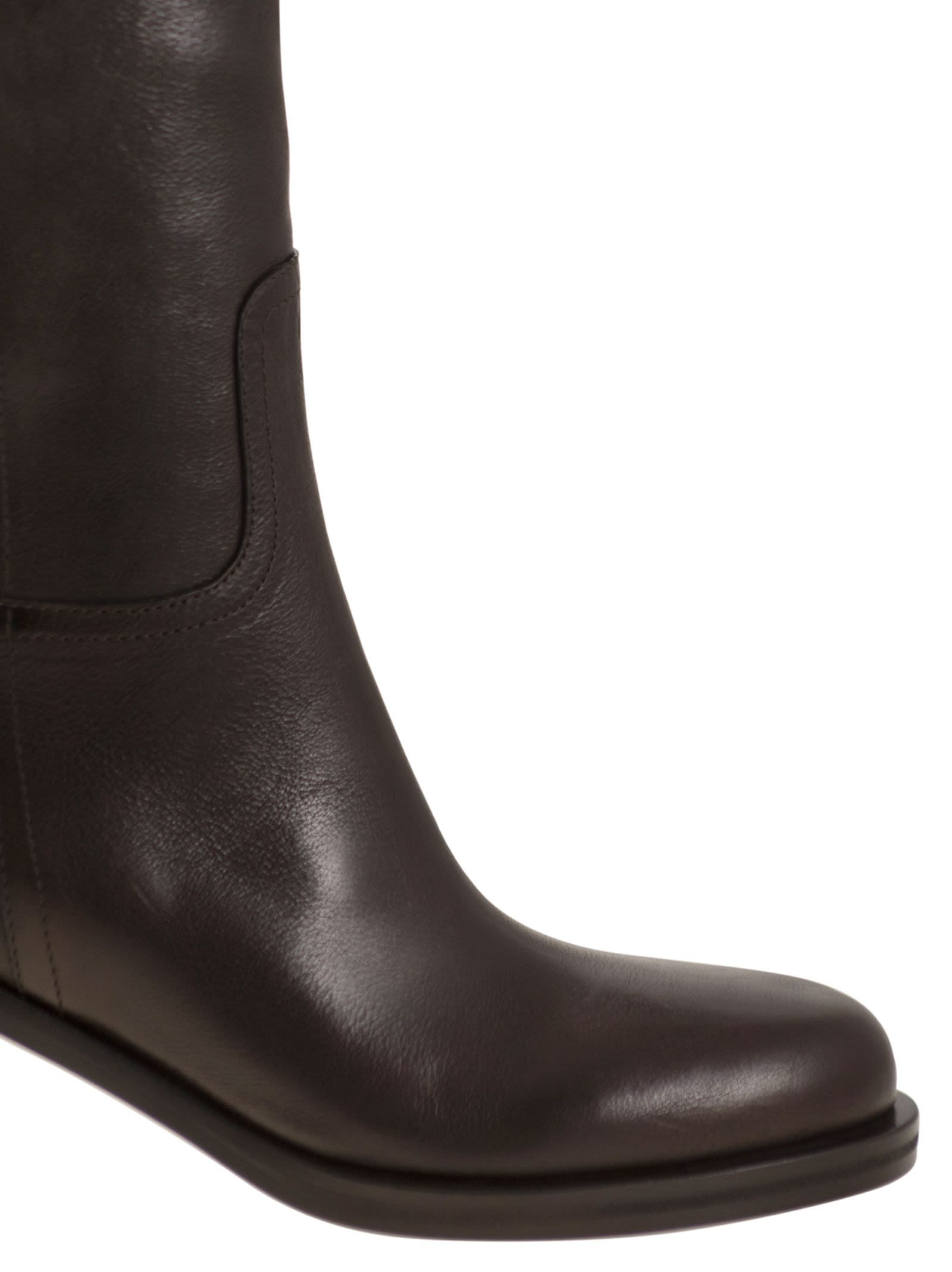 Brunello Cucinelli Leather Knee-high Boots In Black