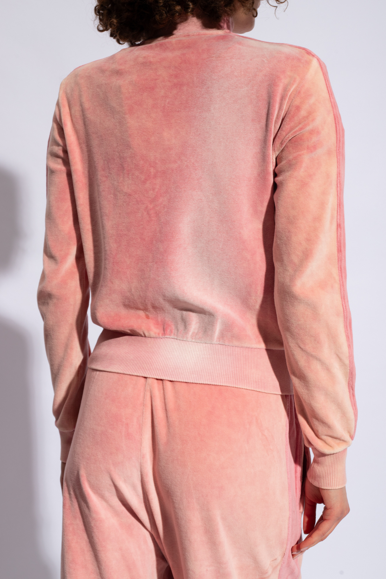 Diesel F-kinigli Zip-up Cropped Sweatshirt In Pink