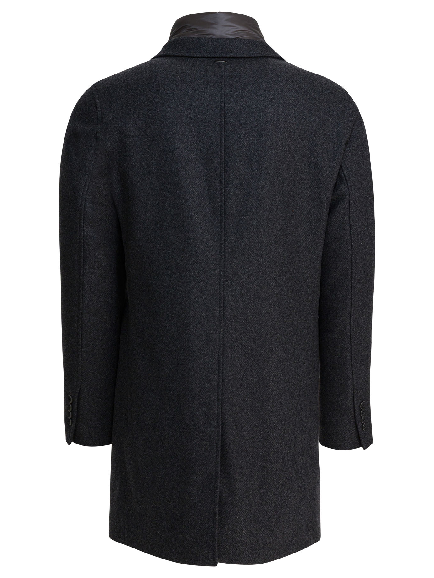 Herno High Collar Coat In Black