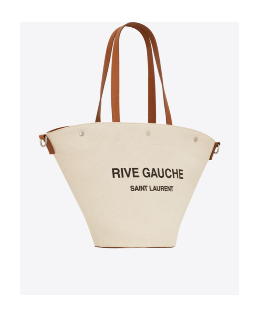 Saint Laurent Rive Gauche Tote Bag In Nude