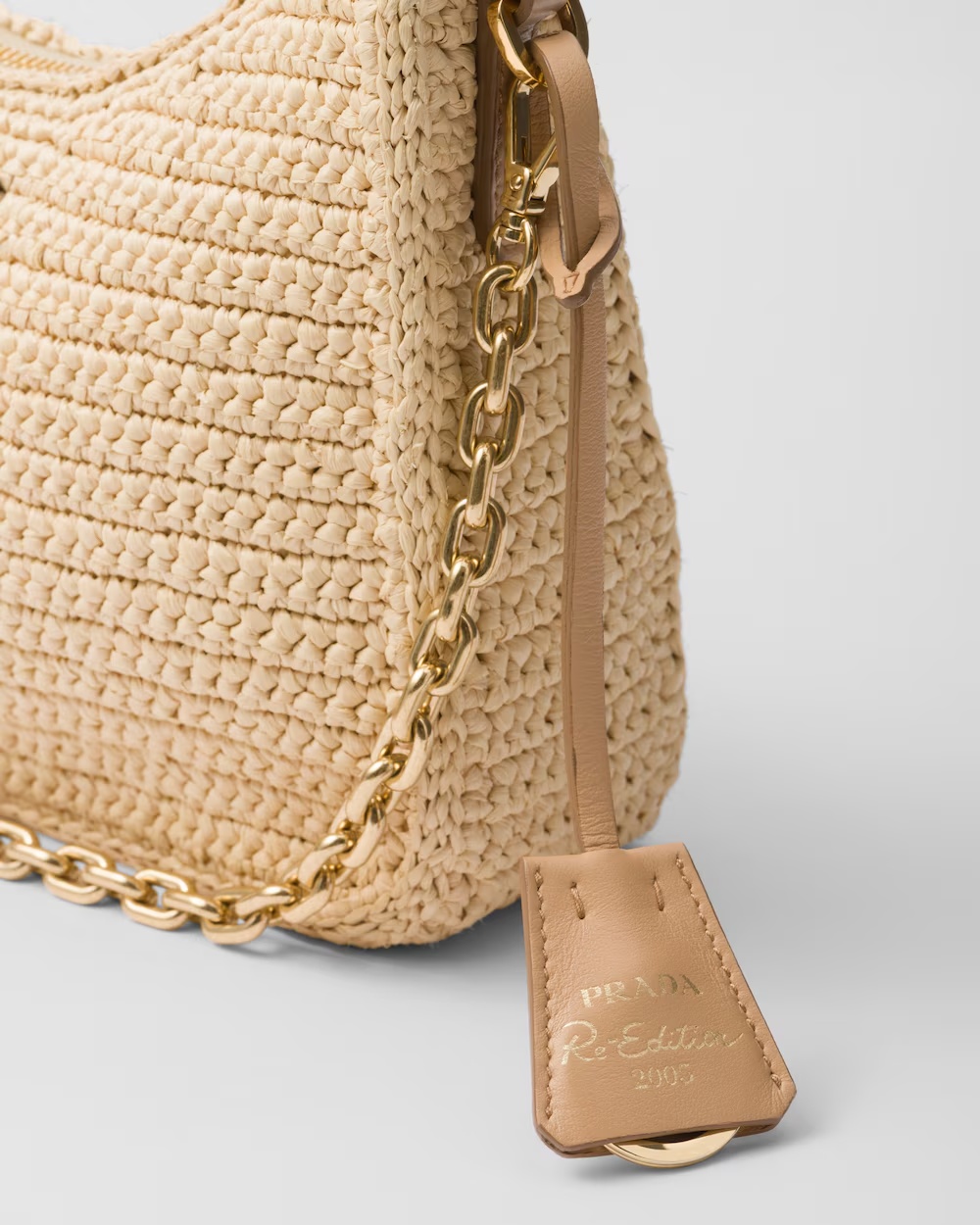 Prada Re-edition 2005 Crochet Bag In Neutral Color