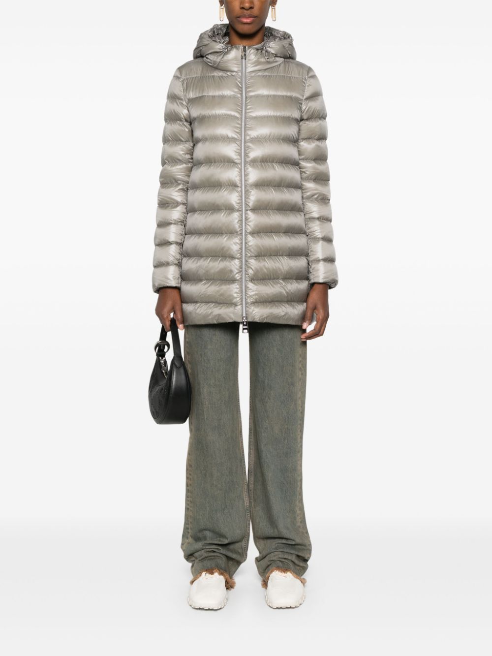 Herno A-shape Puffer Jacket In Gray