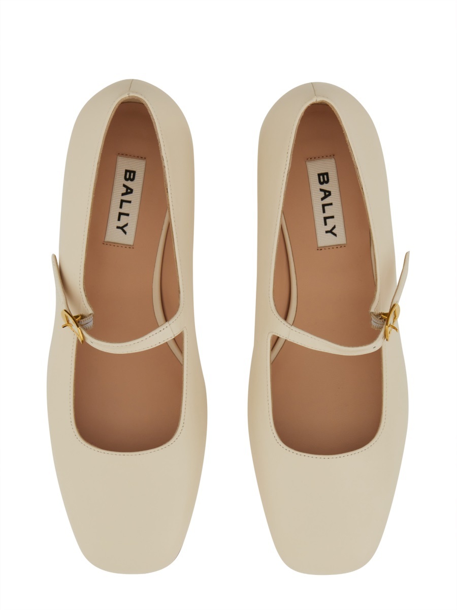Bally Leather Strap Block Heel Square Toe Pump In Brown