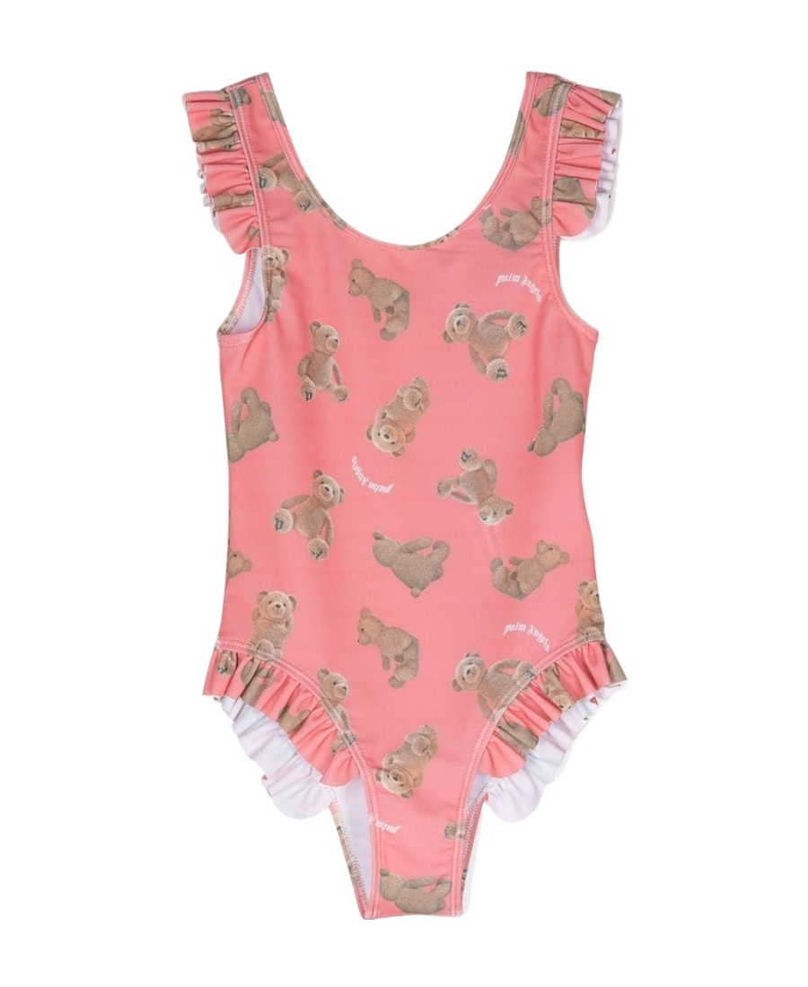Palm Angels Teddy Bear-print Swimsuit In Pink