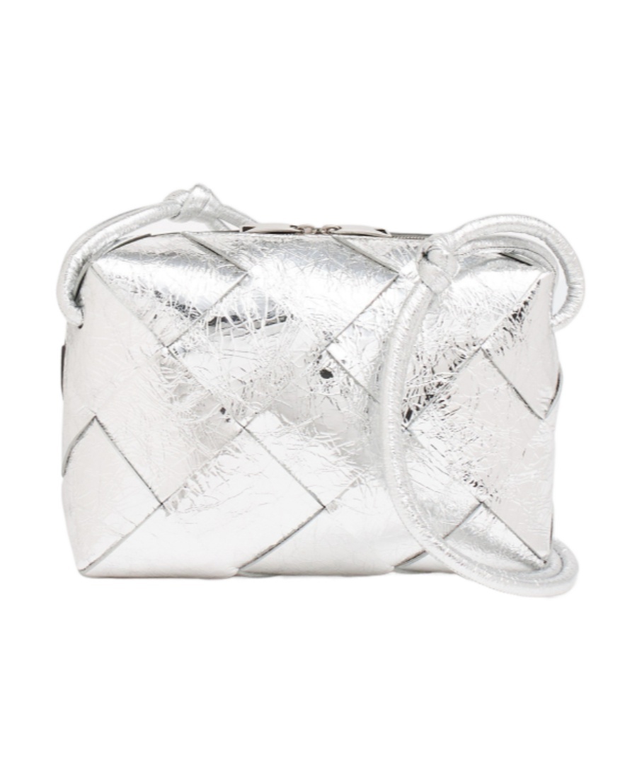 Bottega Veneta Small Cassette Logo Shoulder Bag In White