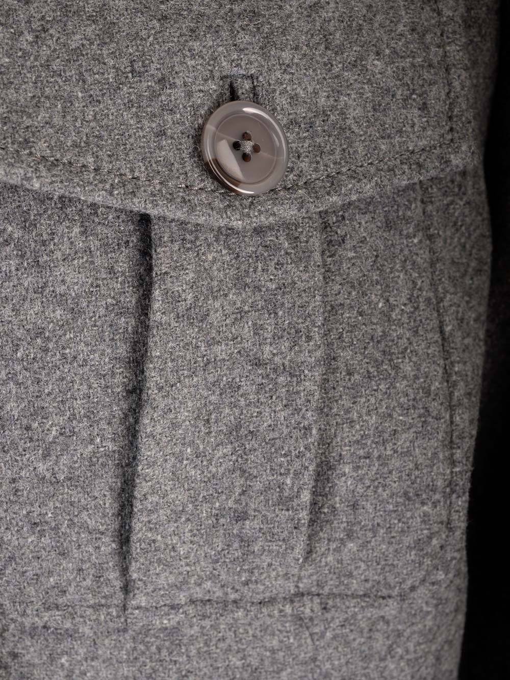 Kenzo Wool Long-sleeved Jacket In Gray
