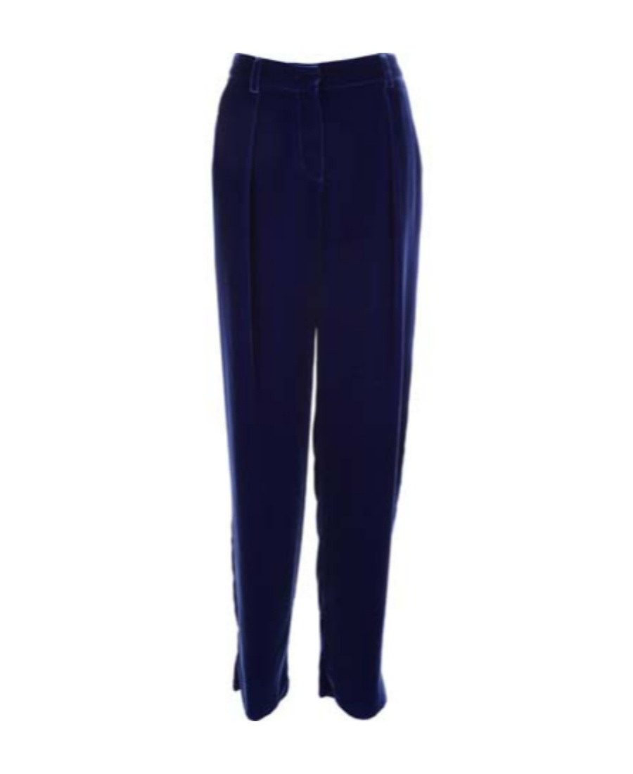 Giorgio Armani Straight-leg Velvet Trousers In Black