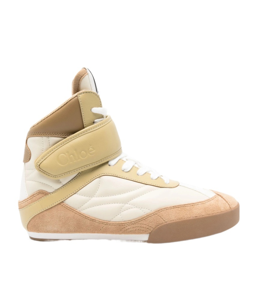 Chloé Kick Leather Sneakers In Nude