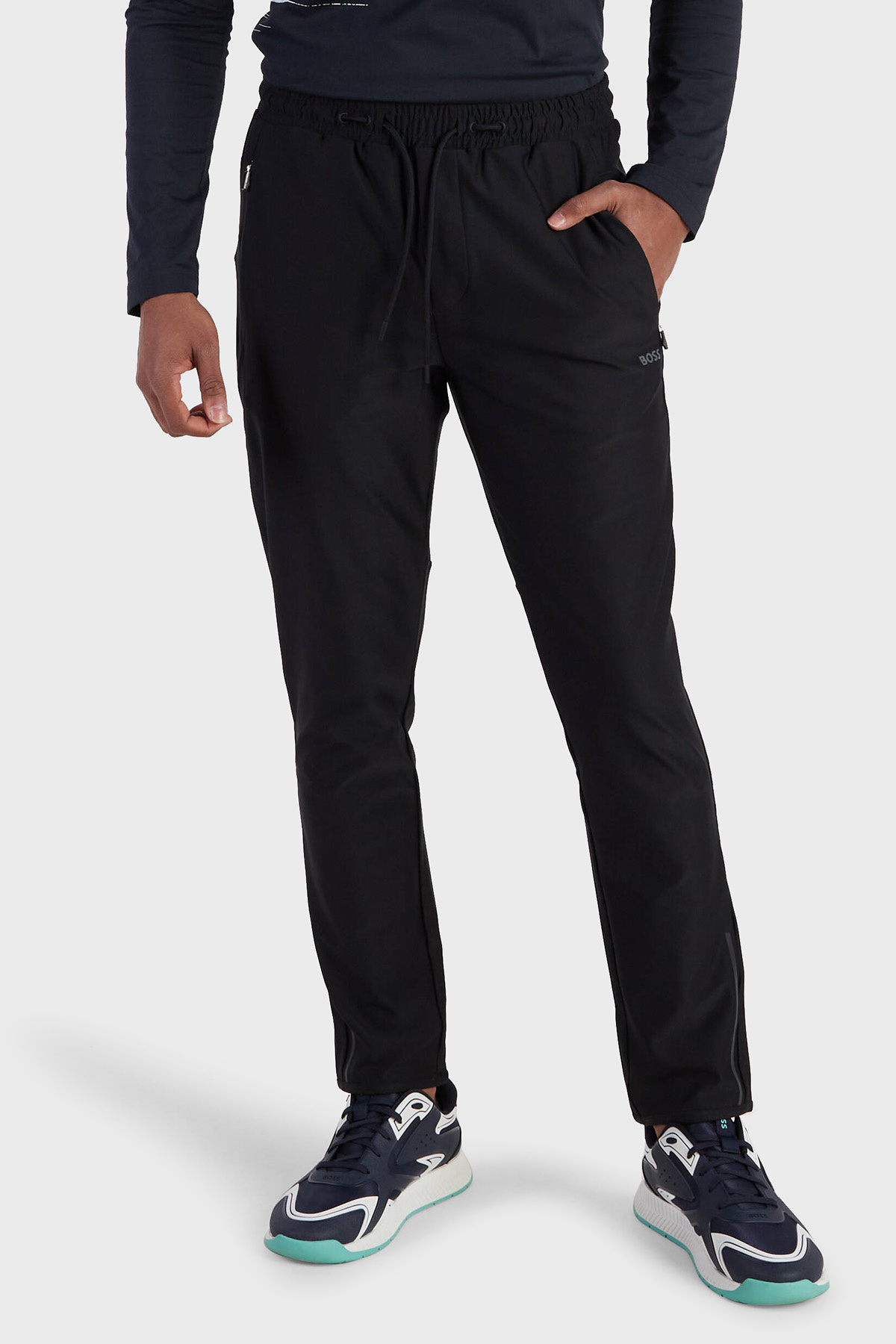 Hugo Boss Hicon Active Logo-detail Track Pants In Black