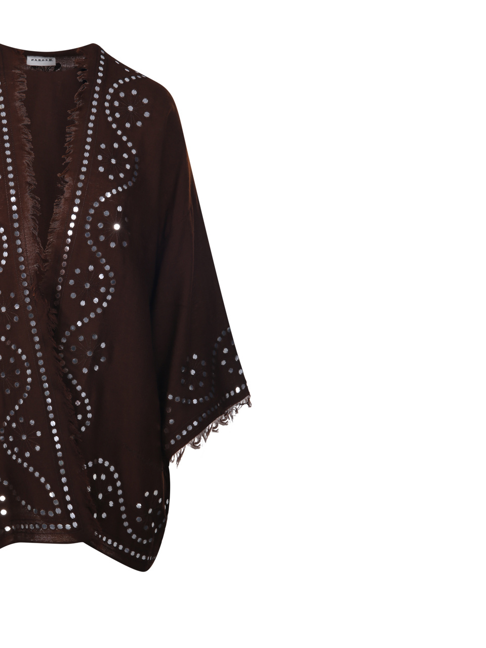 P.a.r.o.s.h Brown Cashmere Shrug In Black