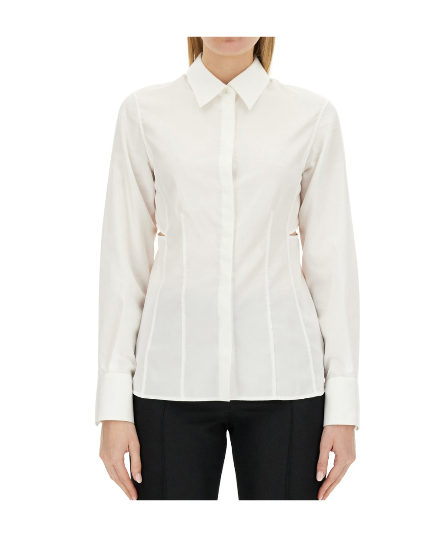 Helmut Lang Cotton Slash-detail Shirt In White