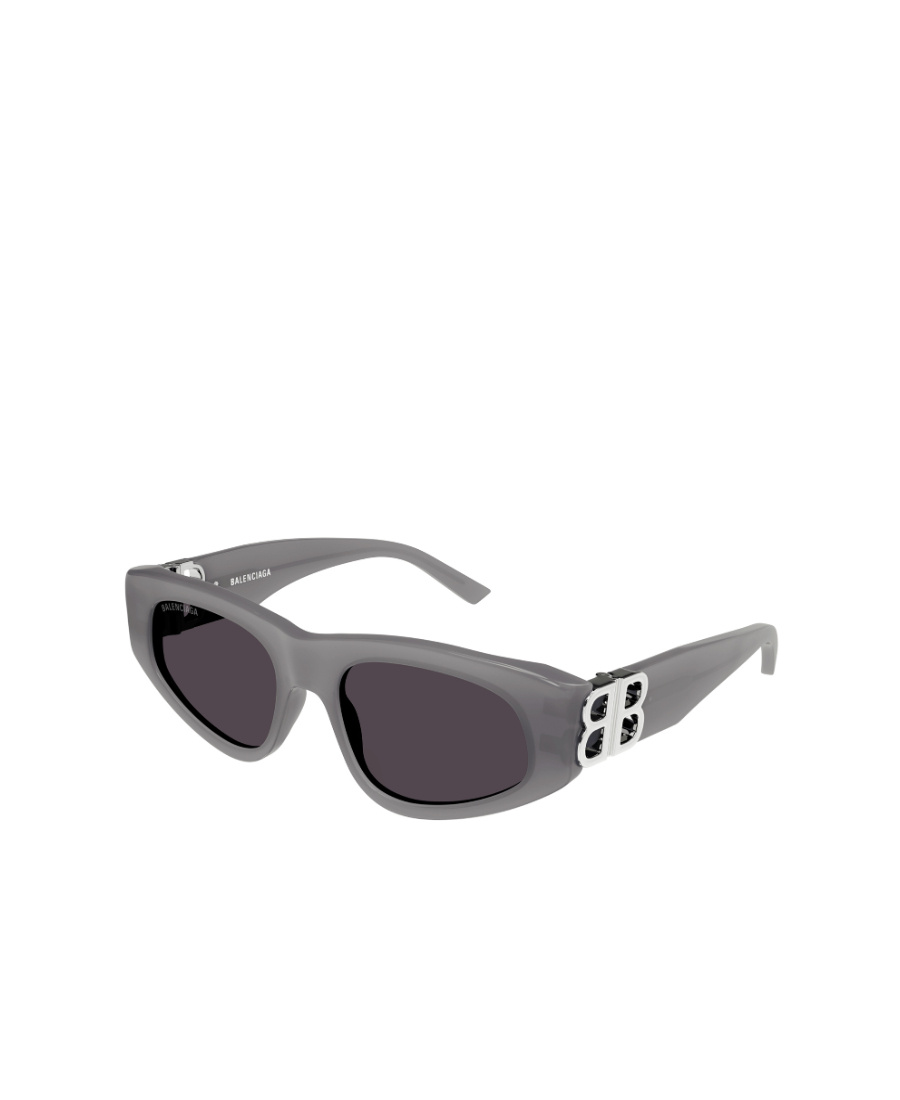 Balenciaga Logo-plaque Biker Sunglasses In Gray