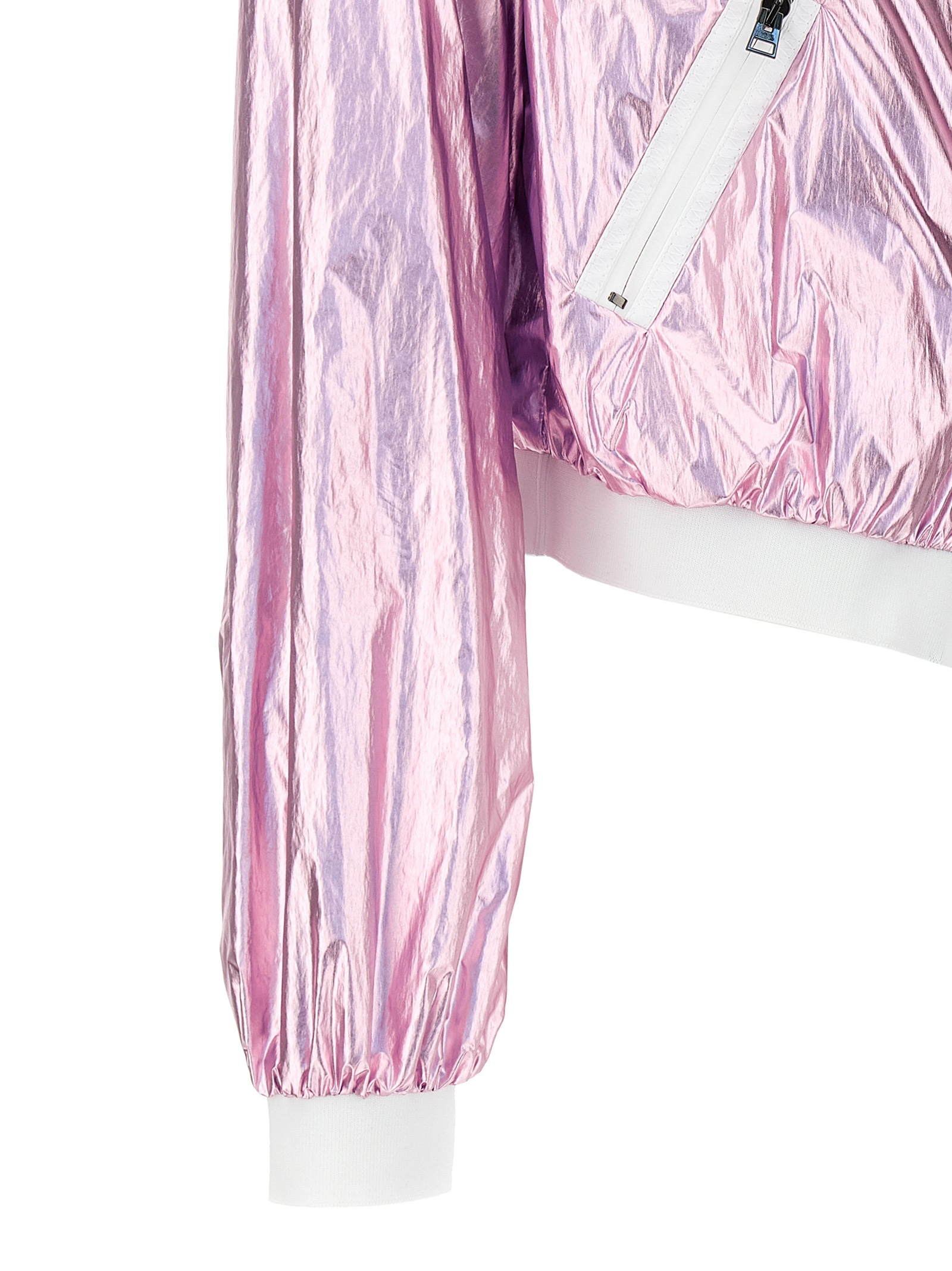 Tom Ford Metallic Cropped Bomber Jacket In Pink
