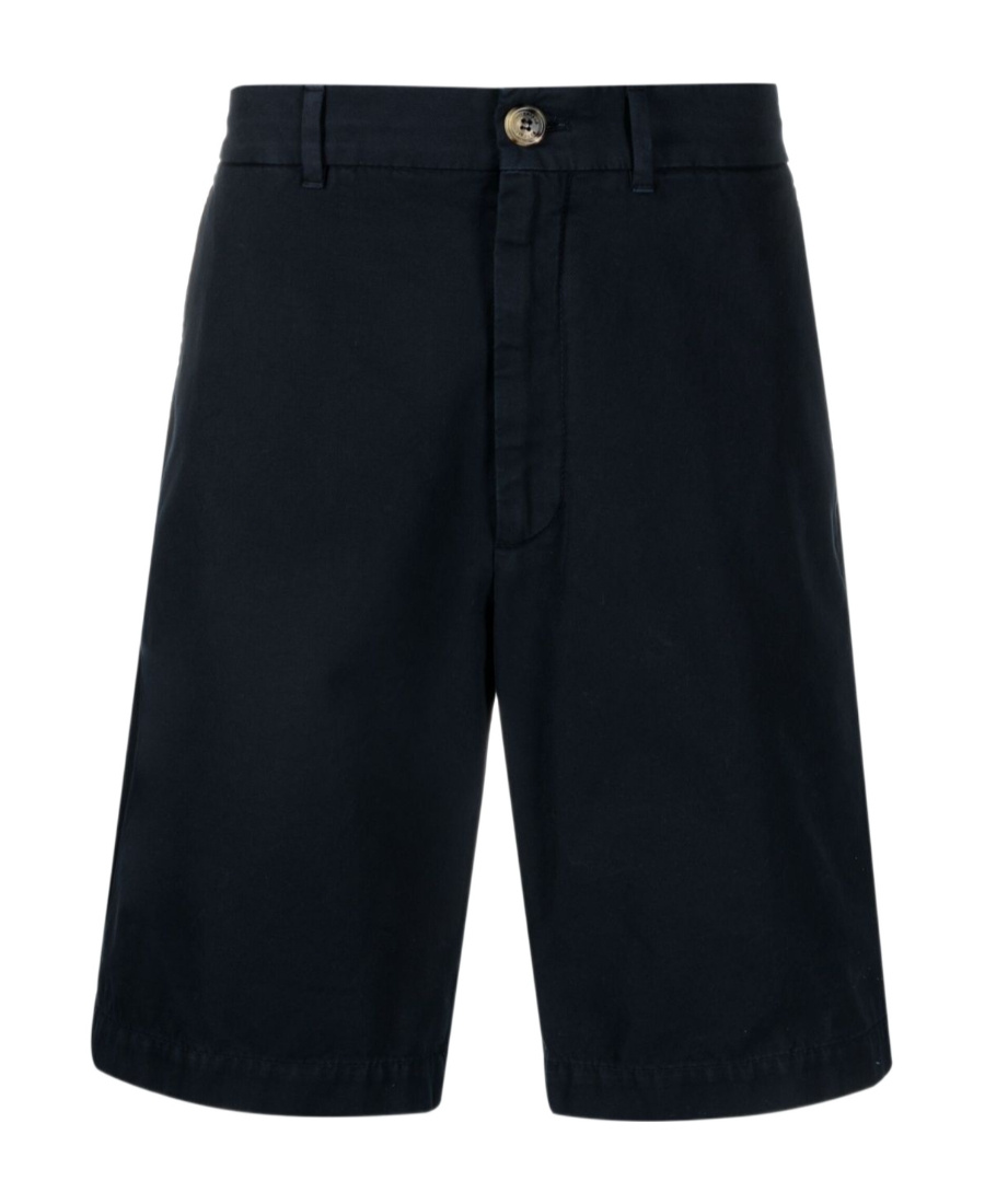 Brunello Cucinelli Men Garment-dyed Bermuda Shorts In Twisted Cotton Gabardine In Black