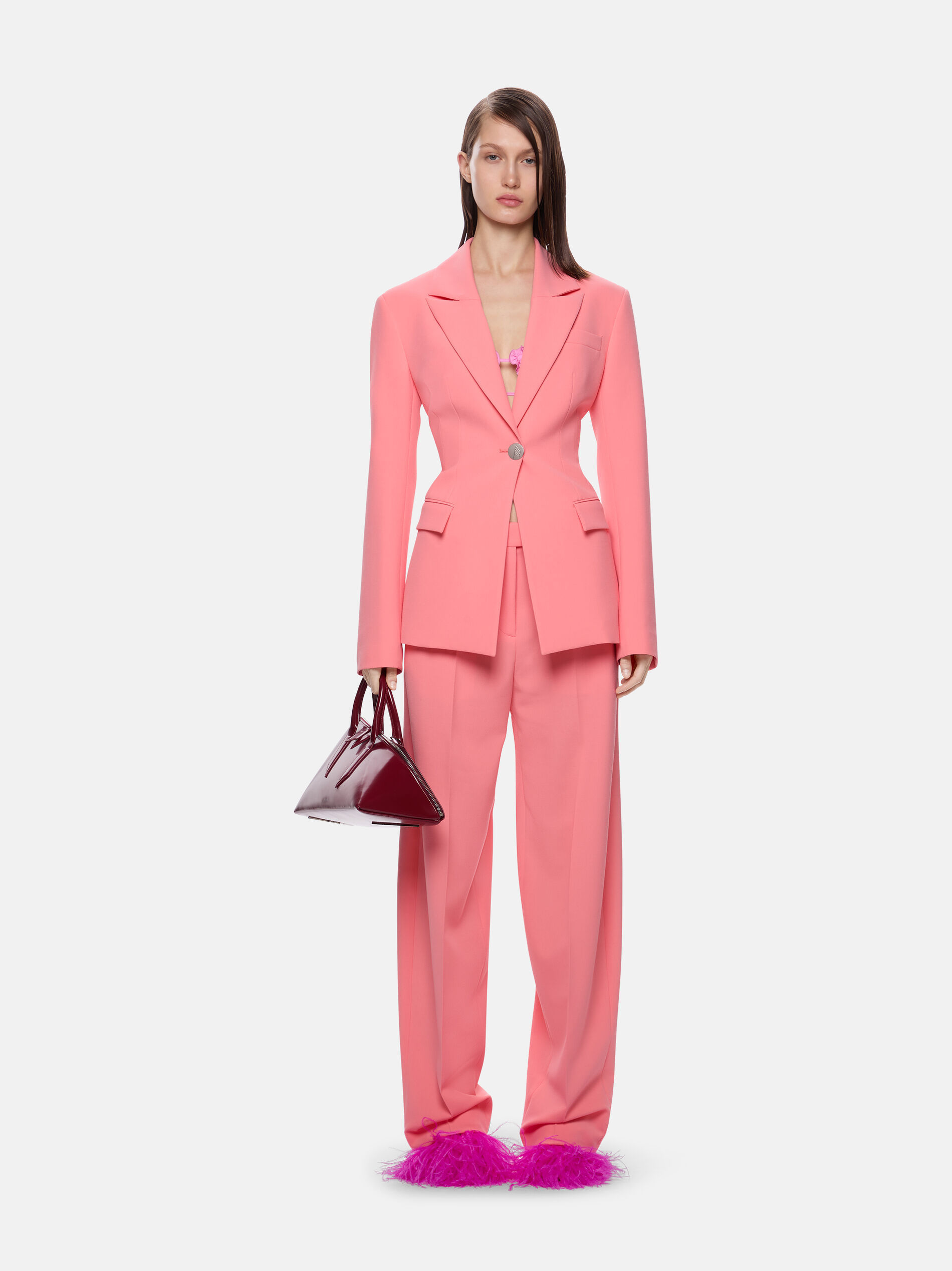 Attico Jagger Tapered Trousers In Pink