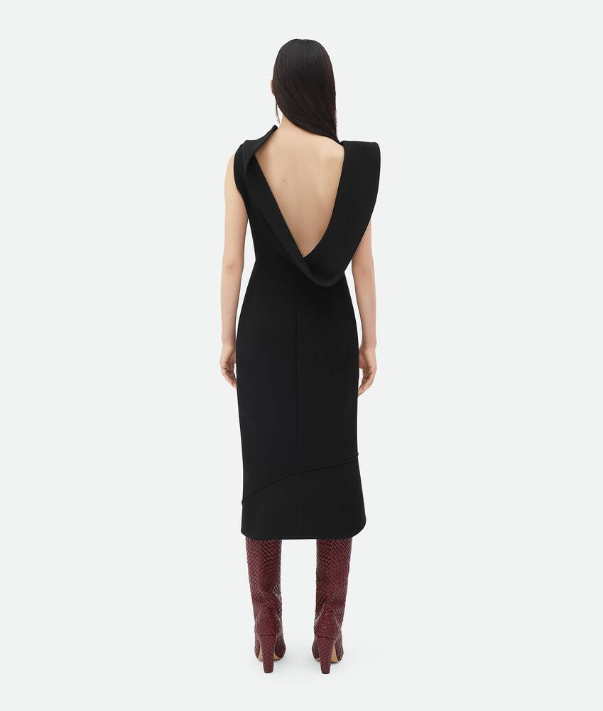 Bottega Veneta Structured Gabardine-weave Midi Dress In Black