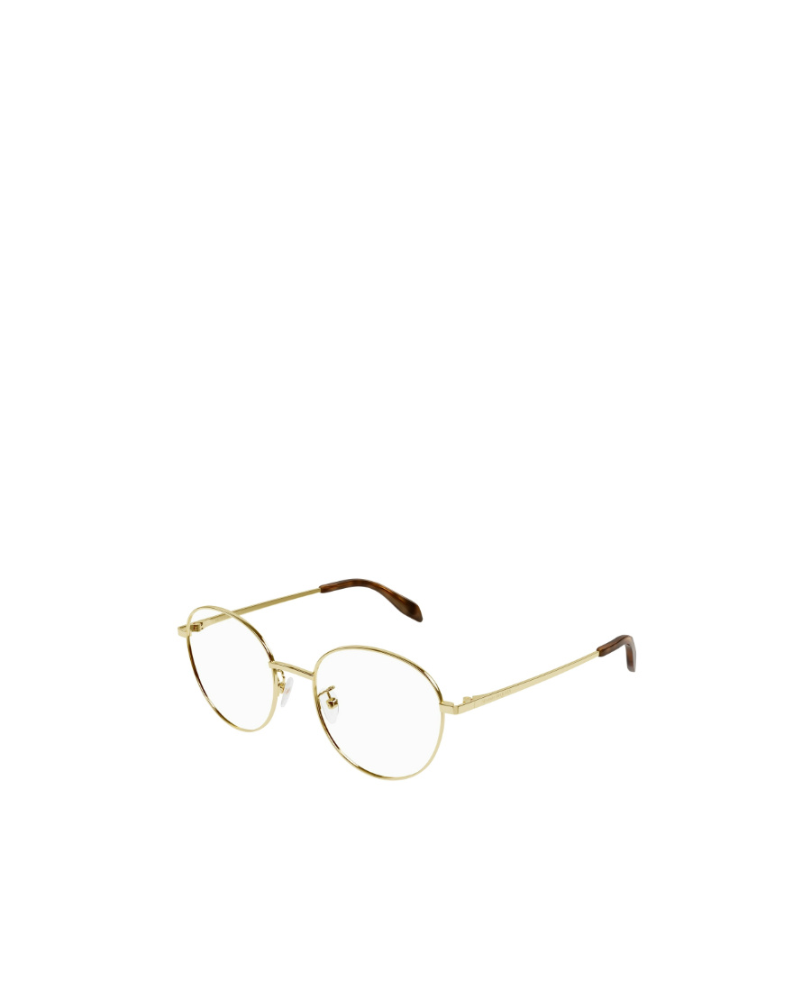 Alexander Mcqueen Logo-engraved Round-frame Glasses In White