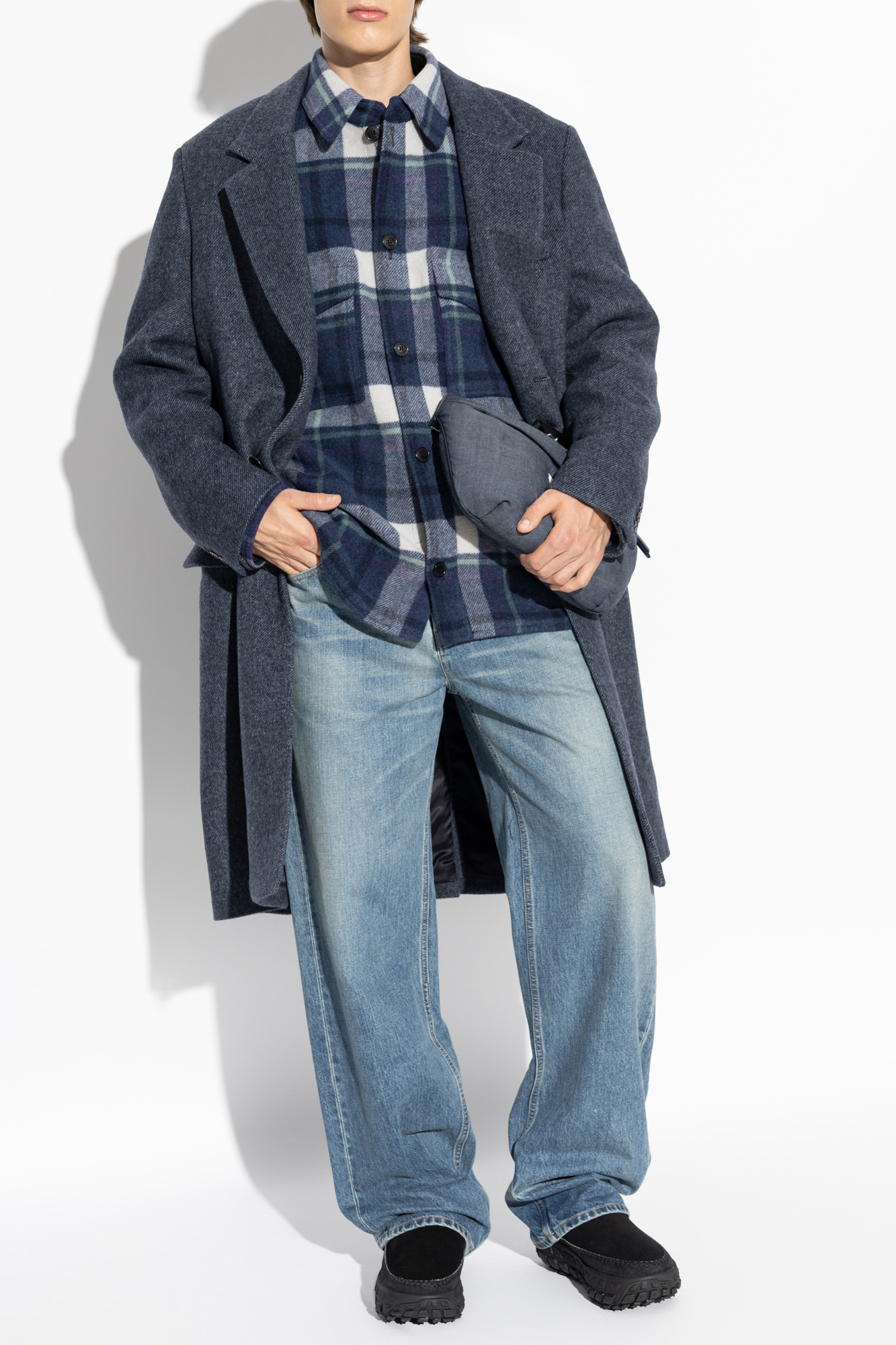 Isabel Marant Johel Single-breasted Coat In Blue
